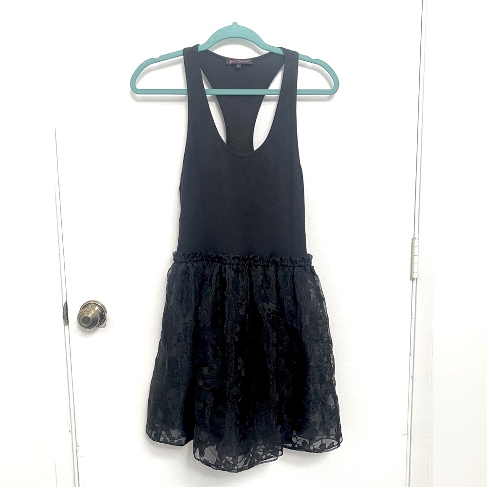 Betsey Johnson Black Tank Top Ballerina Dress Size L